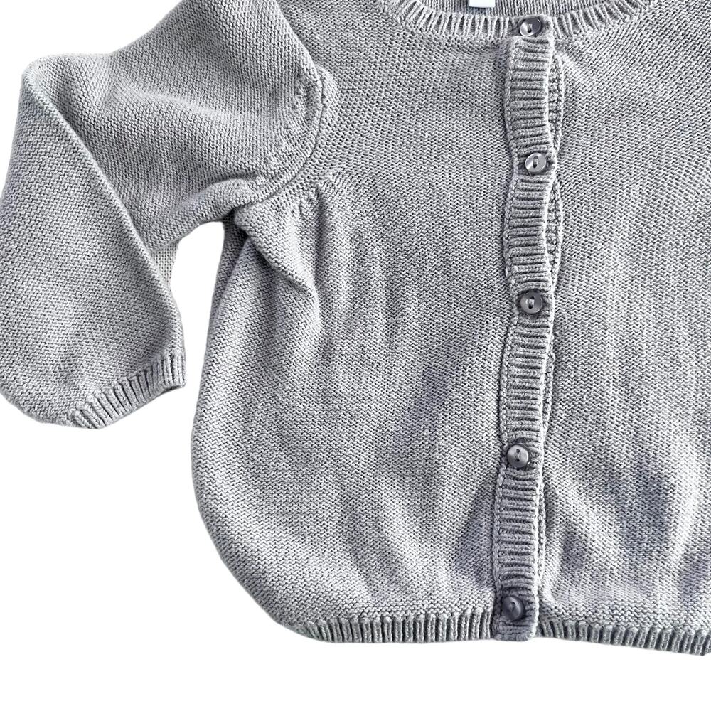 C de C girls light gray cotton cardigan sweater 12 months - Picture 3 of 5